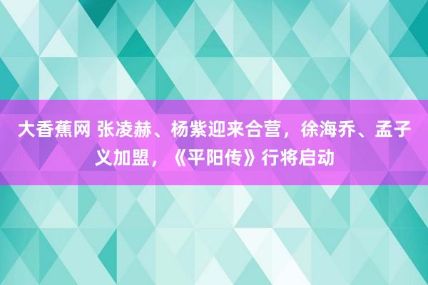 大香蕉网 张凌赫、杨紫迎来合营，徐海乔、孟子义加盟，《平阳传》行将启动