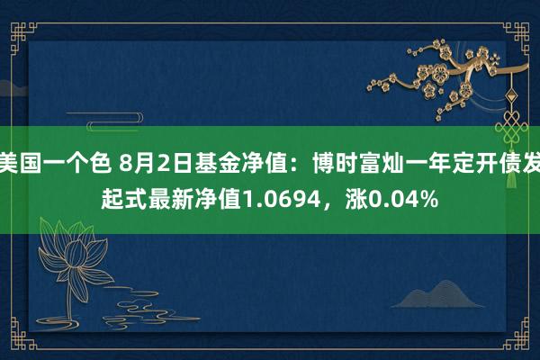 美国一个色 8月2日基金净值：博时富灿一年定开债发起式最新净值1.0694，涨0.04%