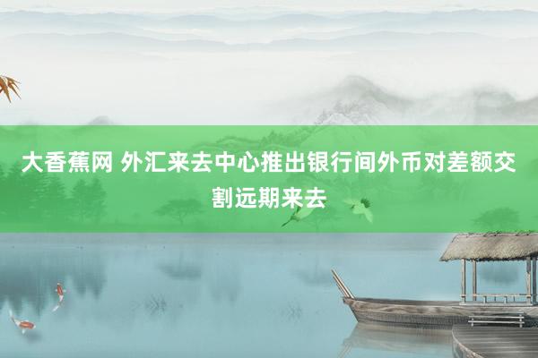 大香蕉网 外汇来去中心推出银行间外币对差额交割远期来去