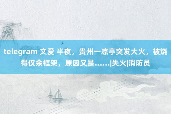 telegram 文爱 半夜，贵州一凉亭突发大火，被烧得仅余框架，原因又是......|失火|消防员