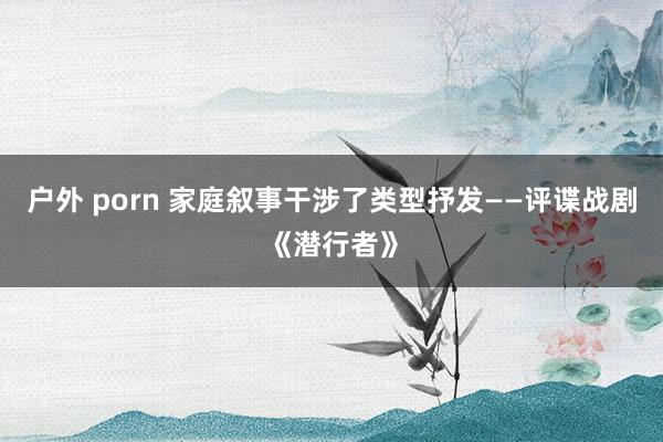 户外 porn 家庭叙事干涉了类型抒发——评谍战剧《潜行者》