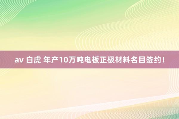 av 白虎 年产10万吨电板正极材料名目签约！